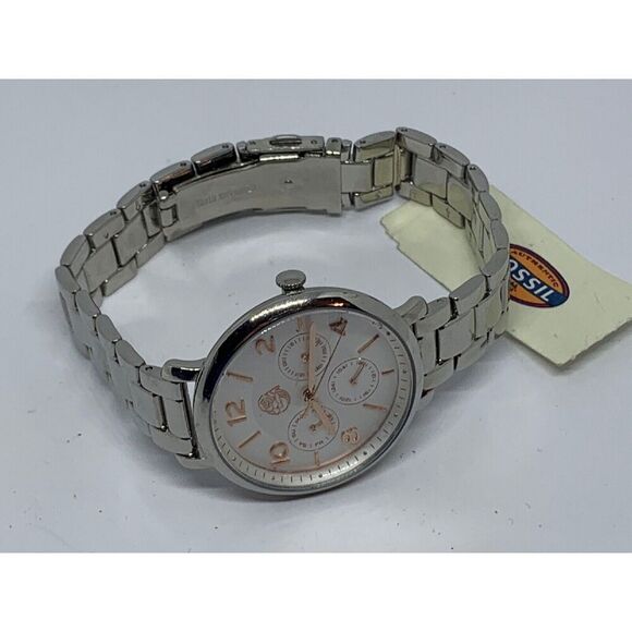 Fossil PR2107 Womens Stainless Steel Analog Silver Dial Quartz Wrist Watch GE139 - Picture 7 of 11